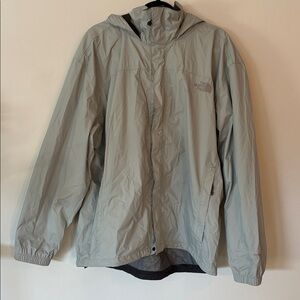 The North Face Light Gray Hooded Rain Jacket Men’s XL